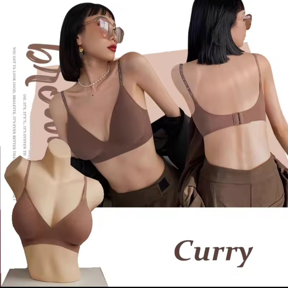 Women Sexy Seamless Bras Deep V Neck Bralette Sexy Lingerie Letter Strap Tops Push Up Underwear