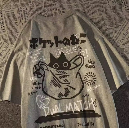 Summer Japanese Retro Pocket Cat Cartoon